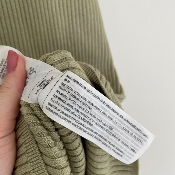 Abercrombie & Fitch Sage Green Rib Knit Polo Mini Dress Size Large - Picture 4 of 5